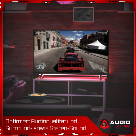 AUDIO SKiller 8 Schallabsorber Set LEVEL UP aus Basotect G+® mit Akustikfilz in Anthrazit+Weiß/Akustikverbesserung für Gamer, Streamer, YouTuber