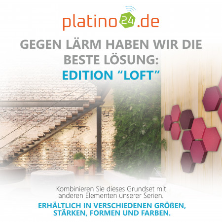 Edition LOFT Honeycomb - 12 Absorber aus Basotect ® - Farbe: Magenta + Crimson + Blackberry