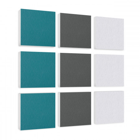 Wall objects squares 9-pcs. sound insulation made of Basotect ® G+ / sound absorber - elements - Set 37