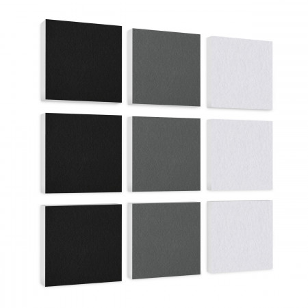 Wall objects squares 9-pcs. sound insulation made of Basotect ® G+ / sound absorber - elements - Set 38