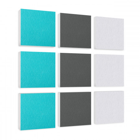 Wall objects squares 9-pcs. sound insulation made of Basotect ® G+ / sound absorber - elements - Set 40