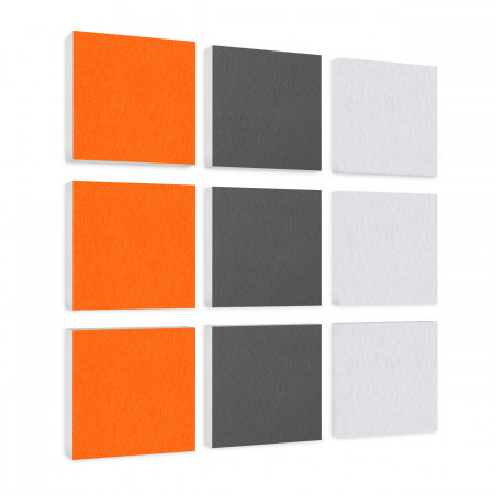 Wall objects squares 9-pcs. sound insulation made of Basotect ® G+ / sound absorber - elements - Set 43