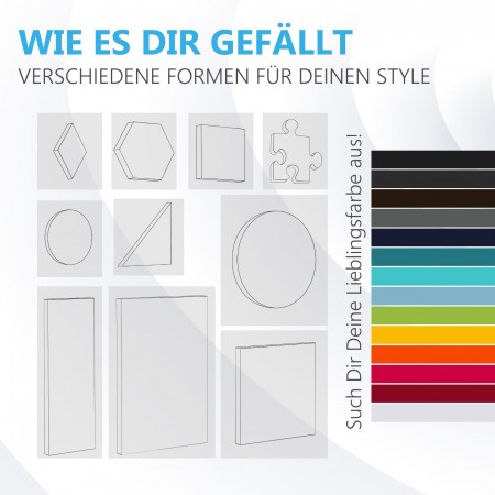 Wandbild Quadrate 16-tlg. Schalldämmung aus Basotect ® G+ / Schallabsorber - Elemente - Set 29