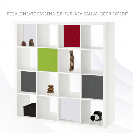 Schallabsorber aus Basotect ® G+ / Regaleinsatz passend z.B. für IKEA KALLAX oder EXPEDIT