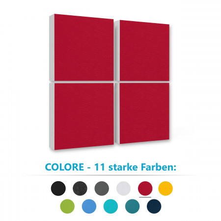 4 Schallabsorber Colore aus Basotect ® G+ / Akustik Schalldämmung 55x55cm