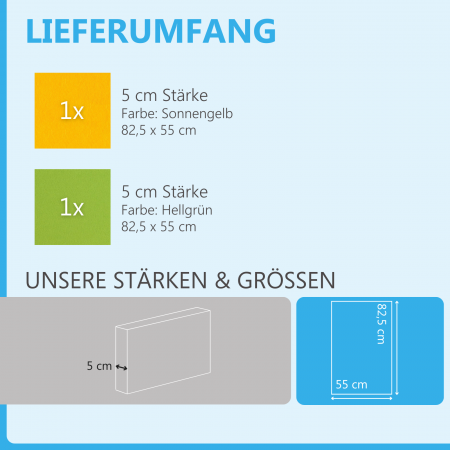 Schallabsorber aus Basotect ® G+ / 2 x Wandbild 82,5x55 cm Akustik Element Schalldämmung (Sonnengelb + Hellgrün)